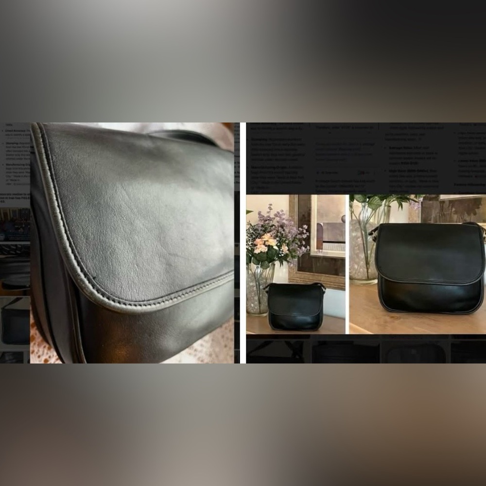 Coach vintage black leather tailored pouch #768-0905 made in US (GUC) purse - Picture 4 of 17